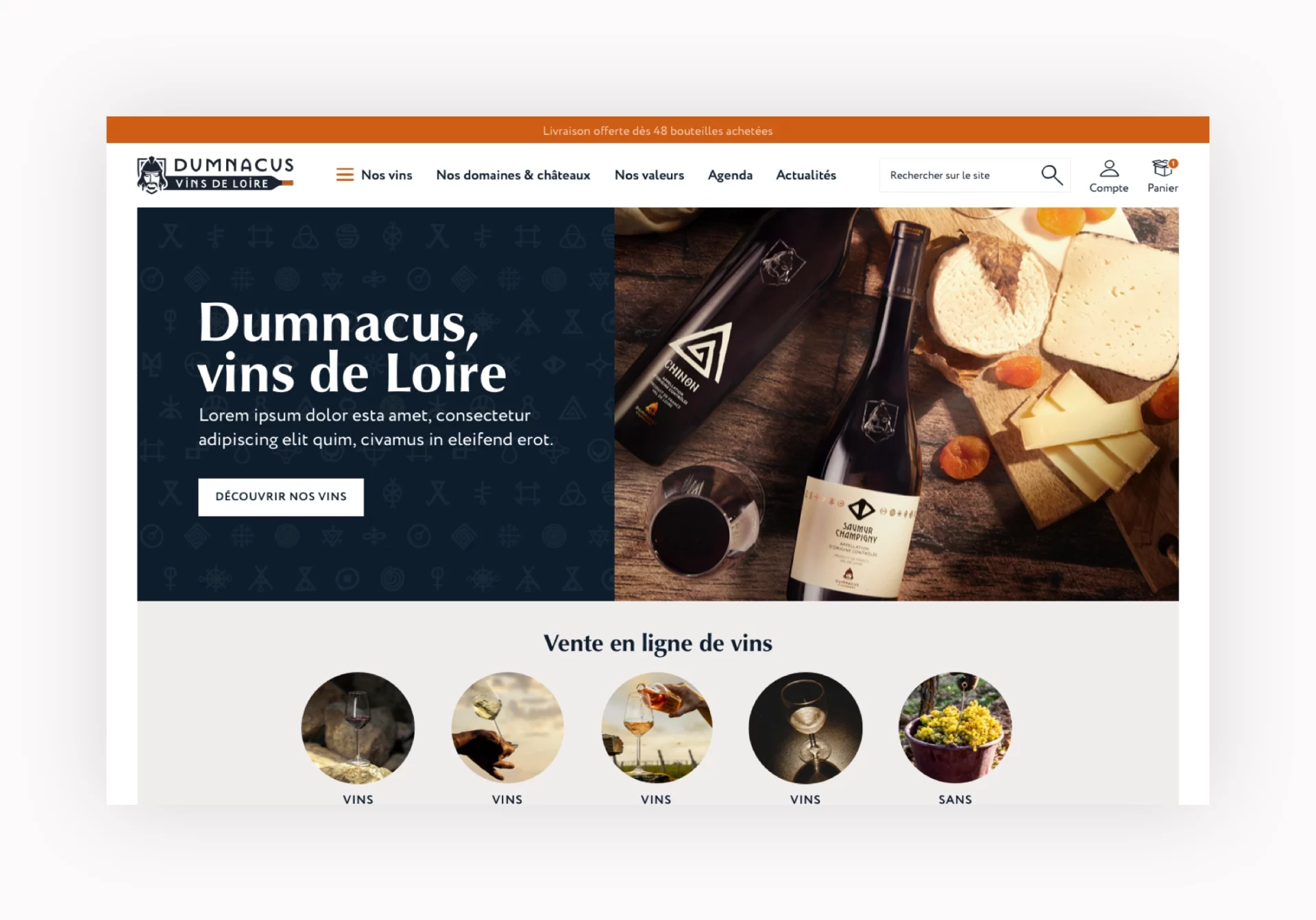 Création boutique en ligne Dumnacus vins de loire