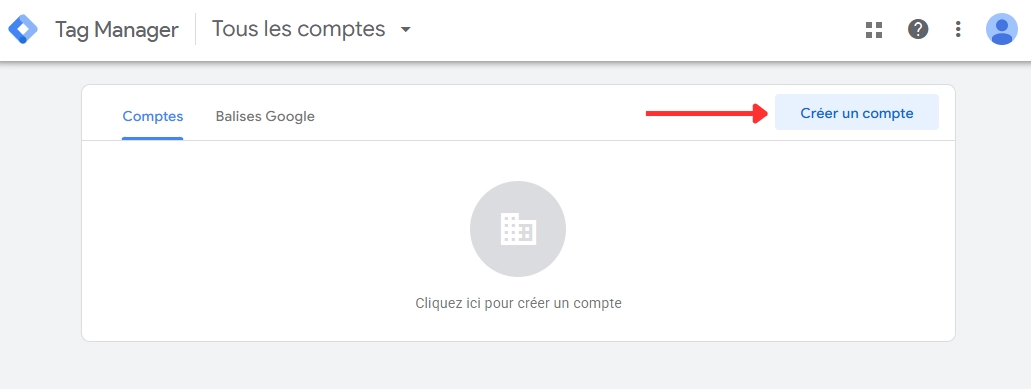 Cliquer sur créer un compte