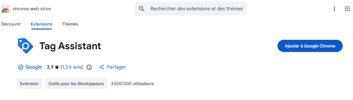 Extension Chrome Tag Assistant