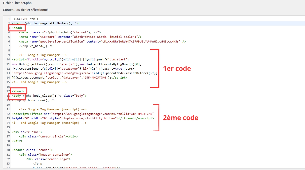 Où placer précisément les balises Google Tag
