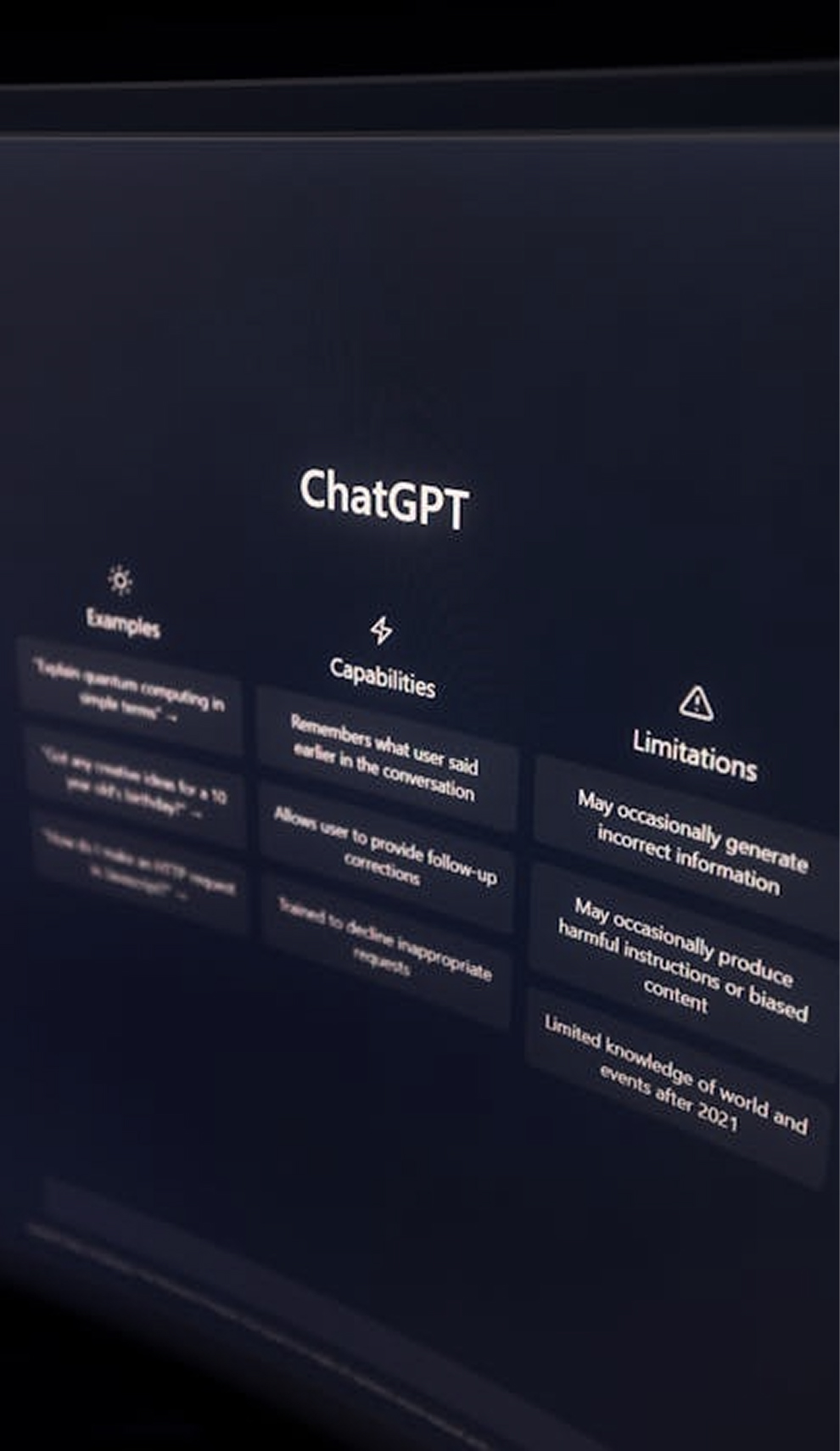 Vue de fenêtre de prompt ChatGPT